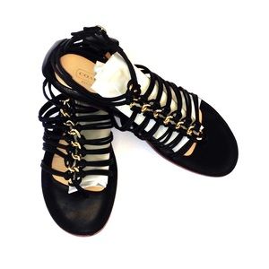 Coach Black Leather Gillian Sandals Size 9.5